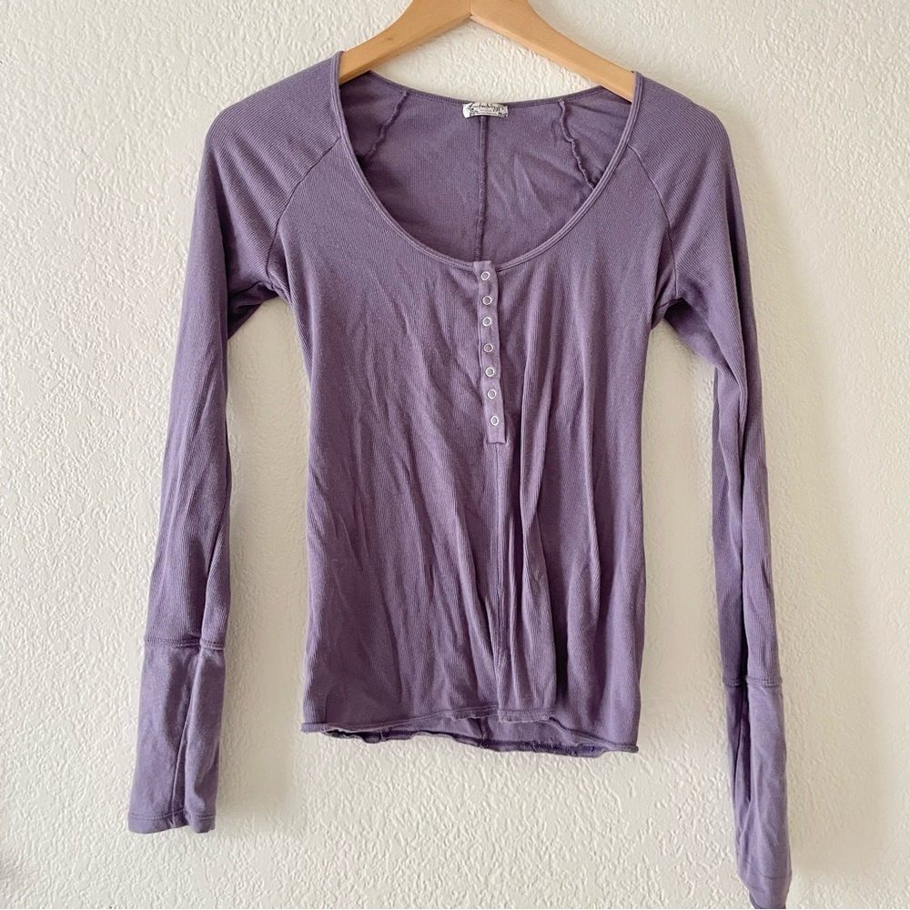 Free People Purple Long Sleeve Tee